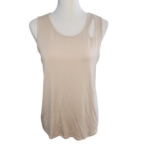 Grace & Lace Beige Cutout Shoulder Sleeveless Tank Top Women's Size‎ S